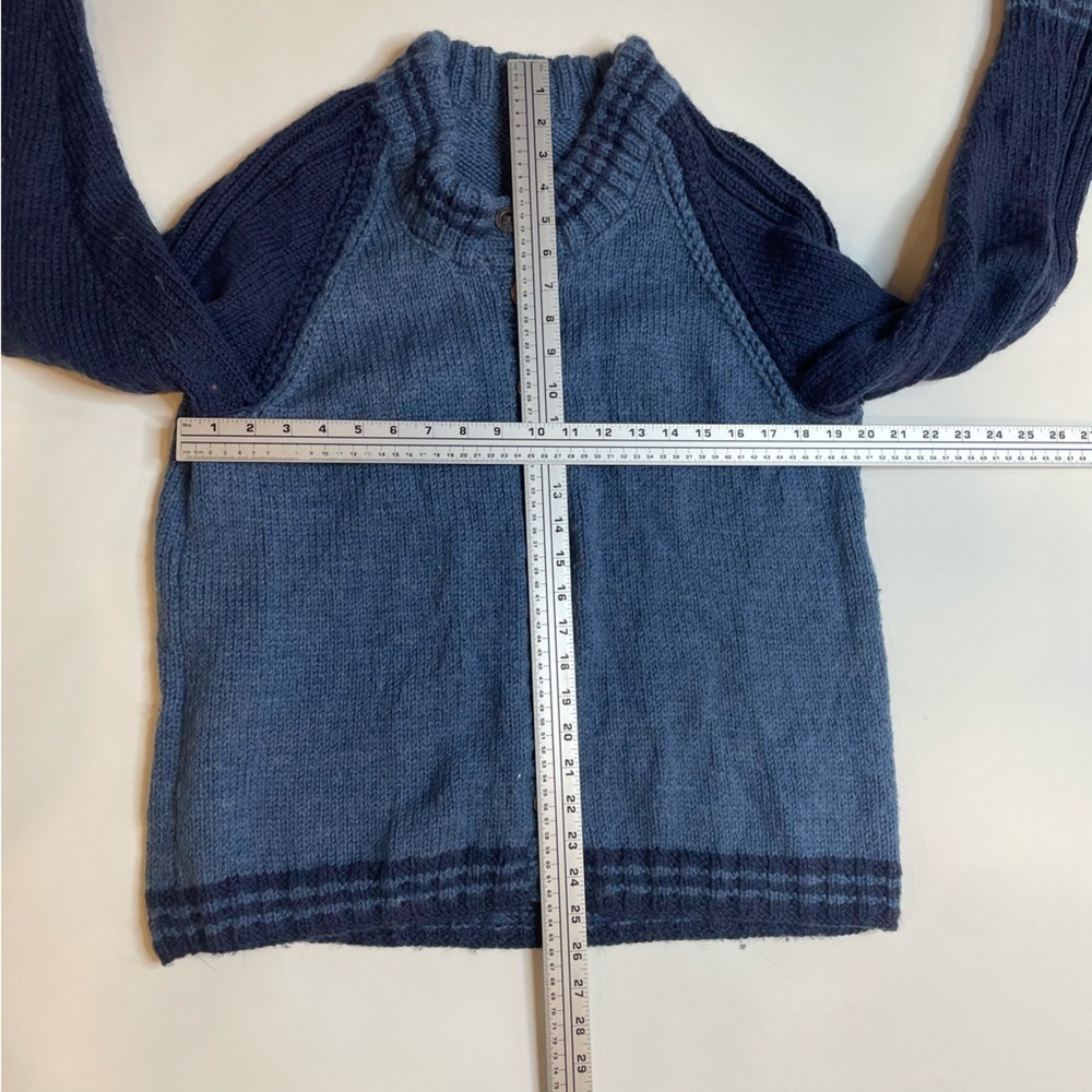💙 Vintage Italian Collezion Unisex Cardigan – Two-Tone Blue Knit 💙 - Picture 9 of 11